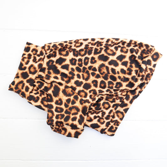 Dog Jumper Tshirt in Lightweight Leopard Print Jersey Fabric