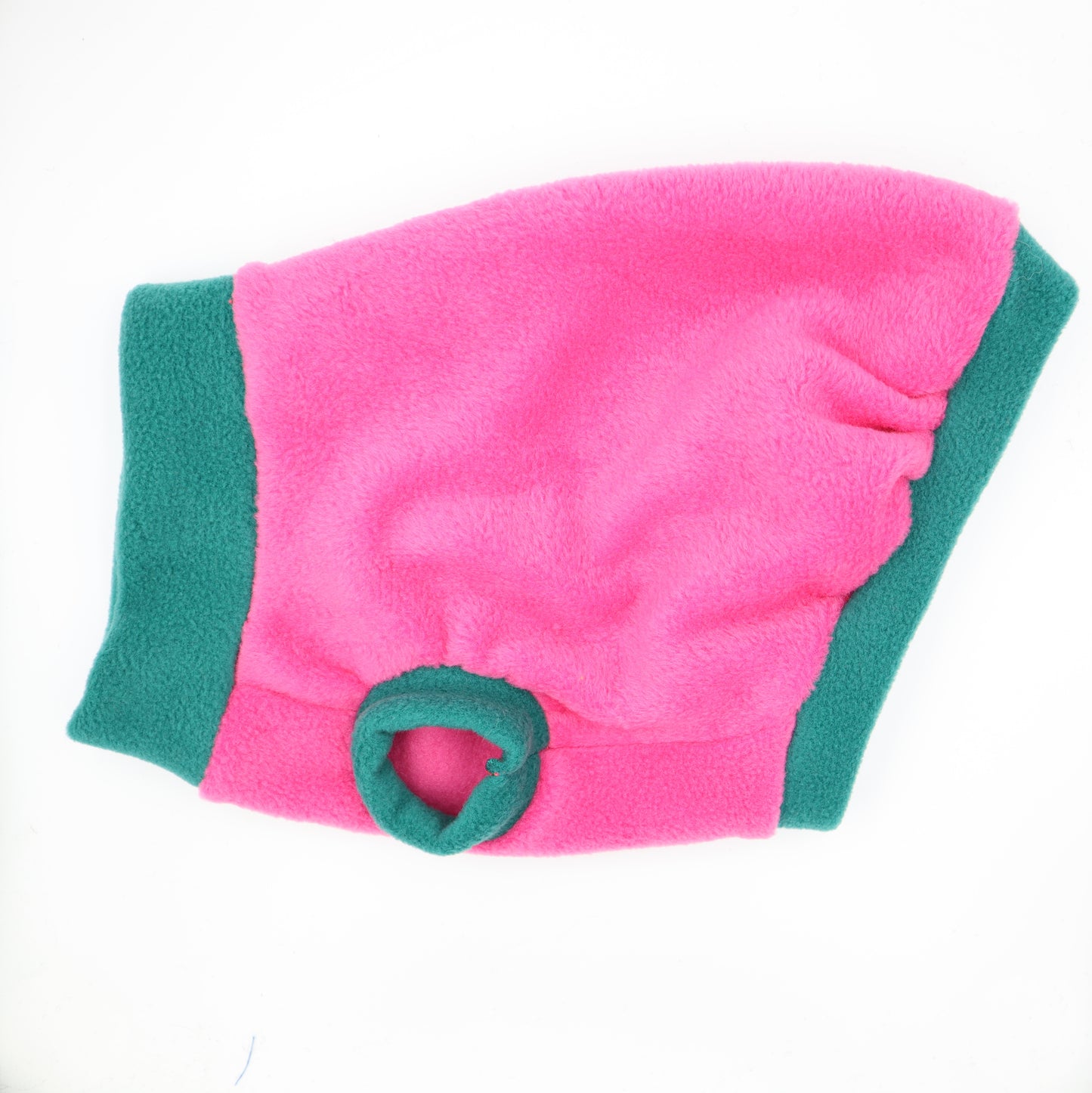Dog Fleece Tank Top in Bright Pink and Teal